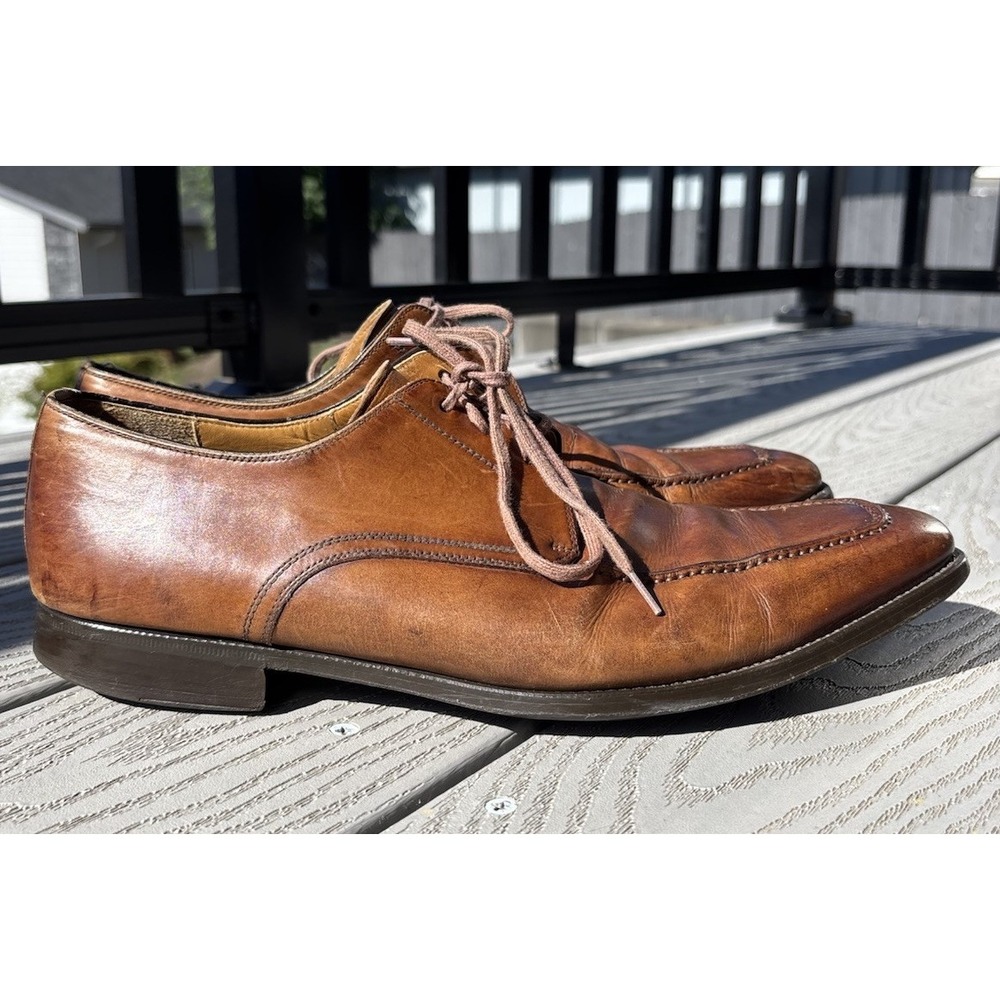 Magnanni Light Tan Apron Toe Lace Oxford Loafer Brown Men's Size 9.5